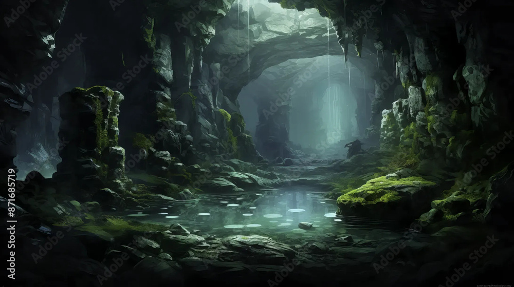 custom made wallpaper toronto digitalunderwater, grotto, fantasy, landscape, nature, adventure  Fantasy wallpaper, rpg  landscape