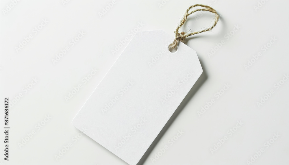 Fototapeta premium Blank White Tag With Twine
