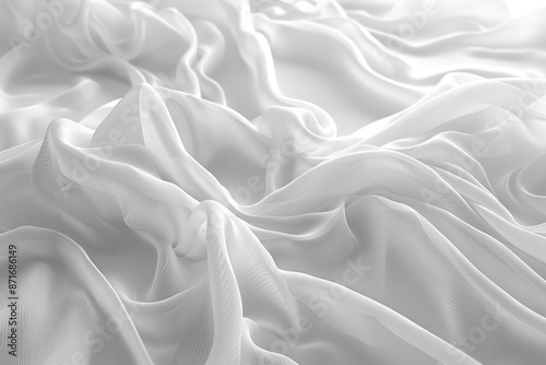 A white fabric with a pattern of waves