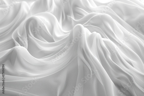 The image is a close up of a white fabric with a lot of wrinkles