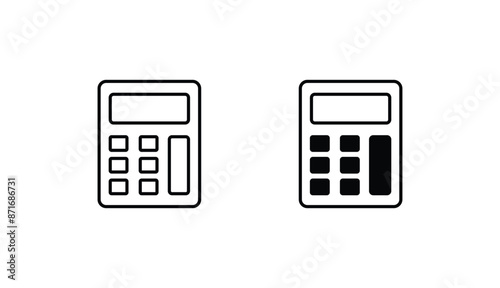 Calculator icon design with white background stock illustration