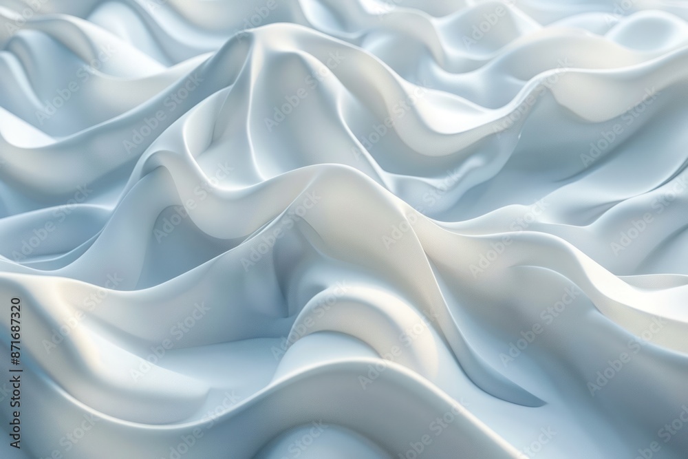 A white fabric with a wave pattern A white fabric with a wave pattern