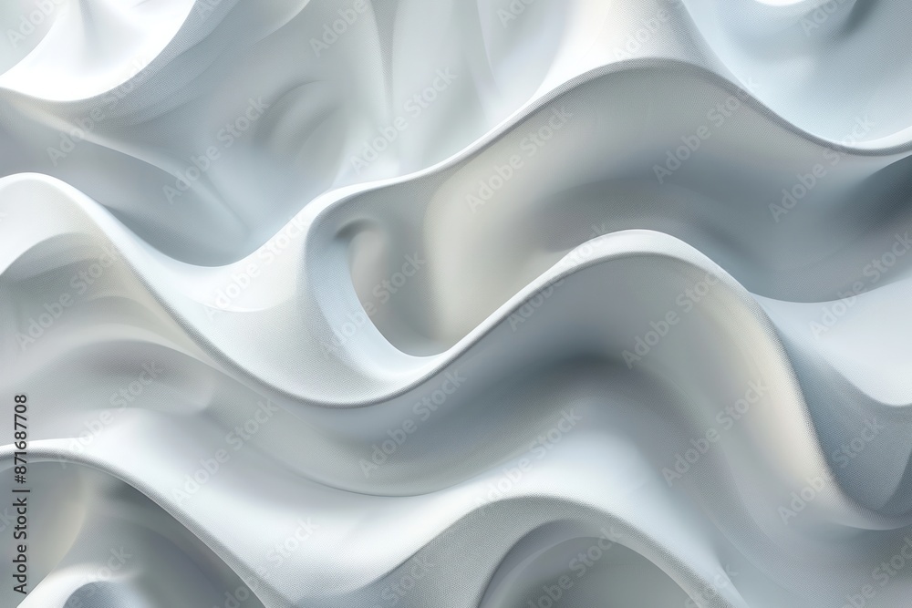 Obraz premium The image is a close up of a white fabric with a wave pattern