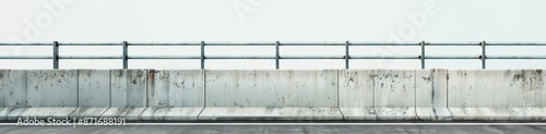 highway concrete fence on a white background front view photo