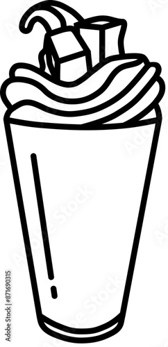 Milkshake with jelly on top of whipped cream