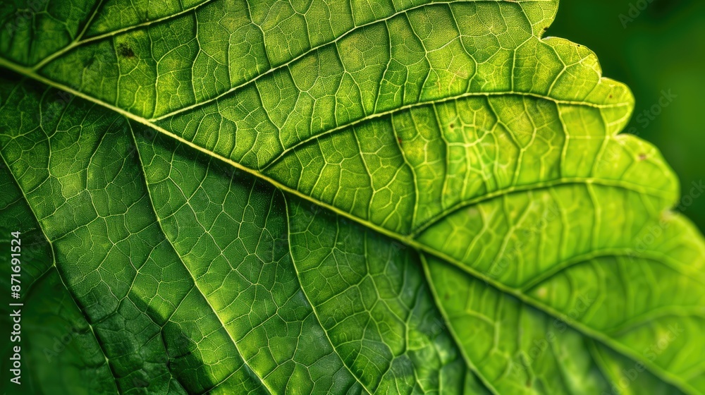 Obraz premium Leaf in vibrant green close up