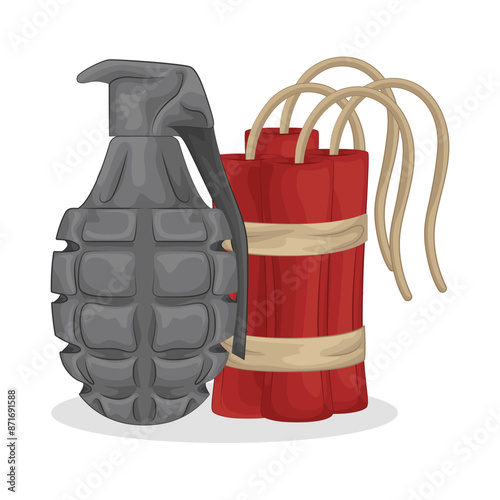 Illustration of grenade bomb 