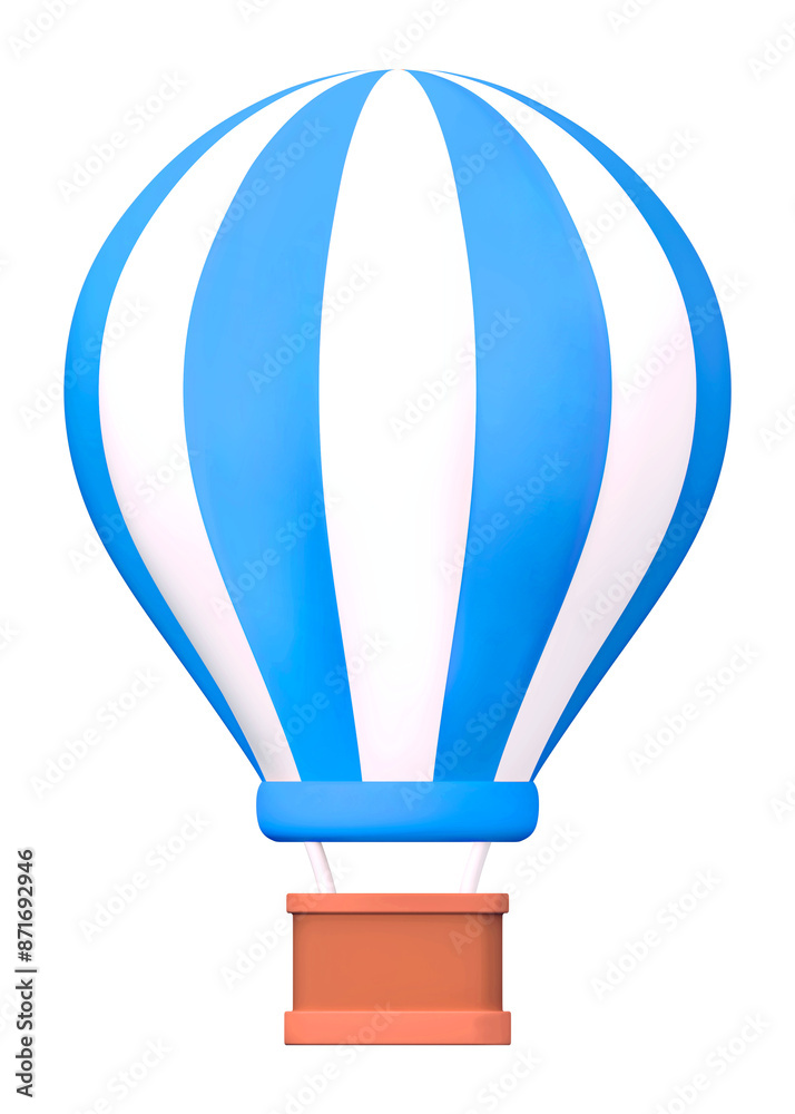 Png blue air balloon sticker, 3D rendering, transparent background Png blue air balloon sticker, 3D rendering, transparent background