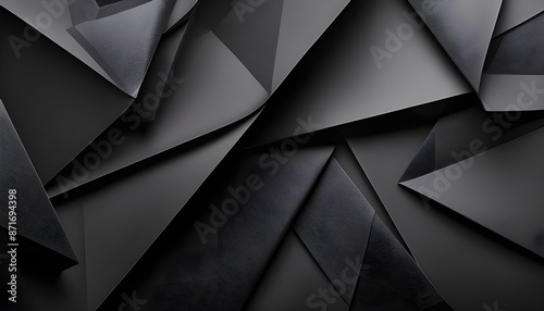 abstract background with black paper triangle shapes. paper cut wallpaper