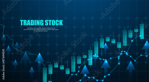 Stock market graph arrow up economic profit, money and financial concepts. abstract business background