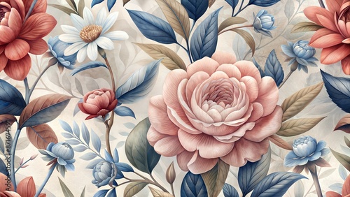 Elegant floral wallpaper design