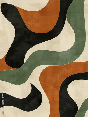 Wallpaper Mural Green Beige Abstract Geometric Background Torontodigital.ca