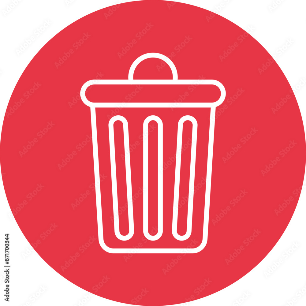 Trash line circle icon