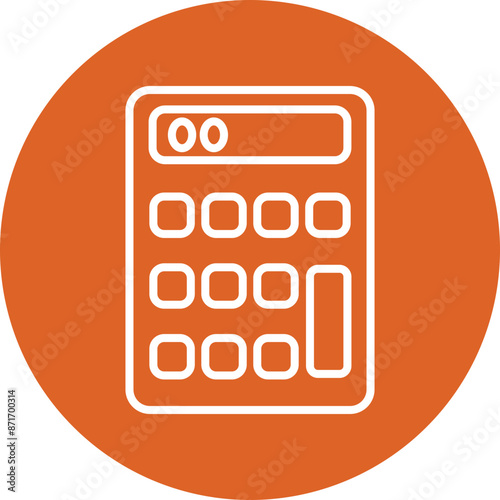 Calculator line circle icon
