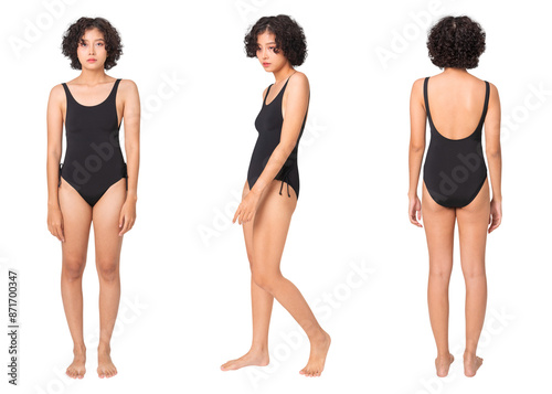 Bild auf Leinwand Woman in swimsuit png mockup one-piece summer apparel set