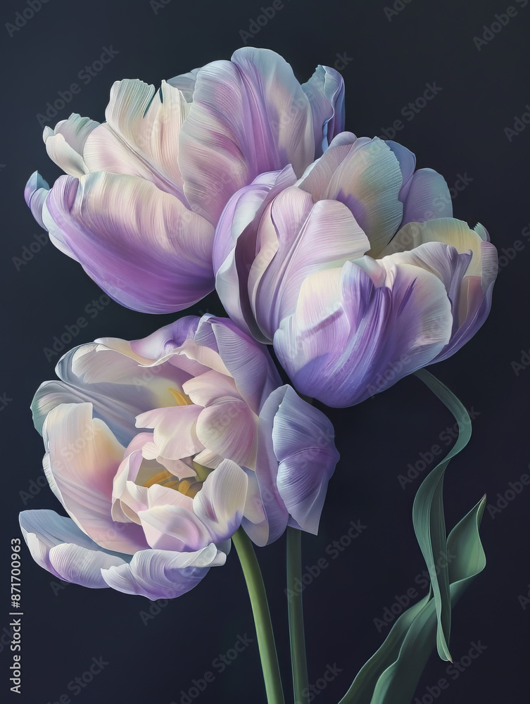 Fototapeta premium Purple Lila Floral Wall Art Background Poster