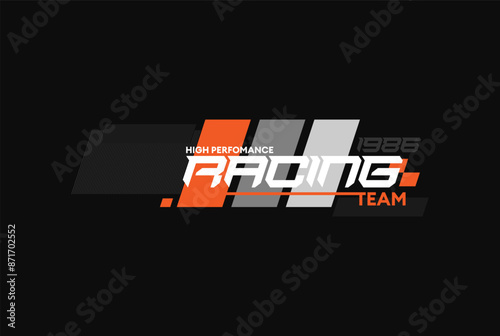 racing performance trendy fashionable vector t-shirt and apparel design, typography, print, poster. Global swatches.