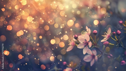 Vintage toned wallpaper featuring lovely flowers and bokeh background