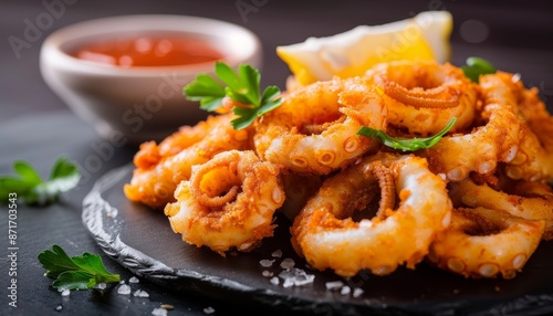Frozen calamari, precooked and ready to eat