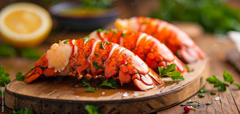 Frozen lobster tails, succulent and rich Frozen lobster tails, succulent and rich
