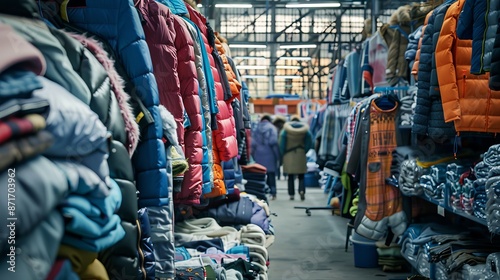 Exploring wholesale market for cold weather apparel with diverse selection and modern setting
