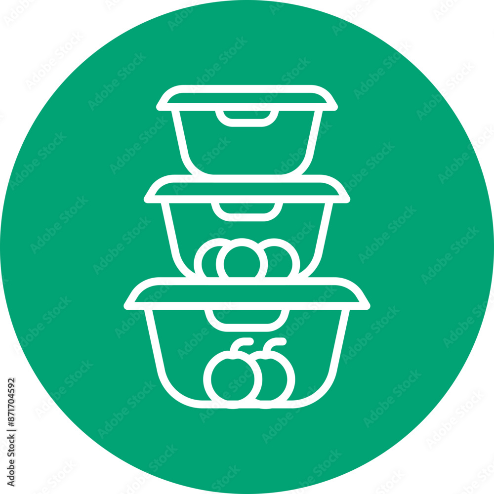 Food container line circle icon Food container line circle icon