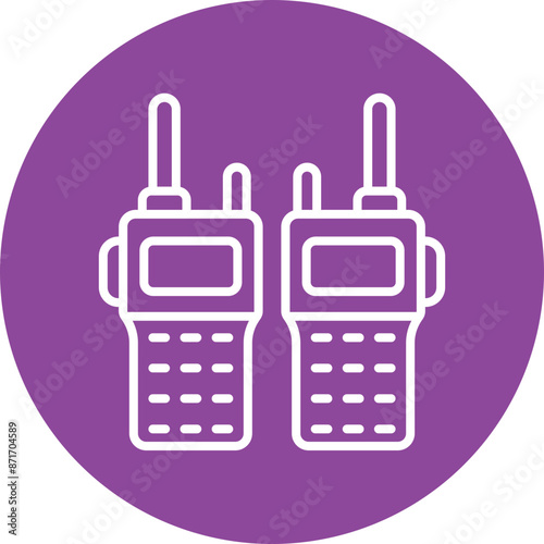 Walkie talkie line circle icon