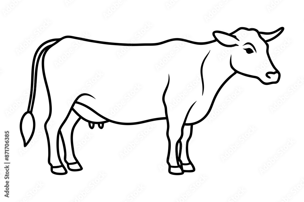 cow line art vector illustration cow line art vector illustration