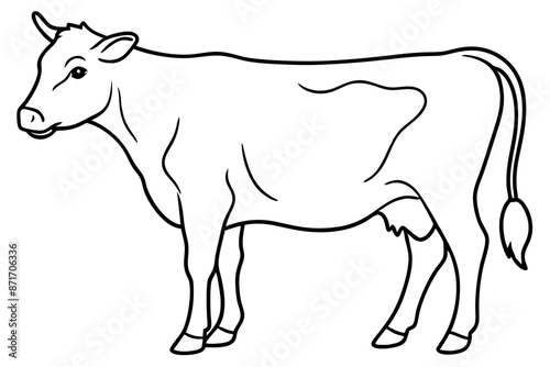 cow line art vector illustration