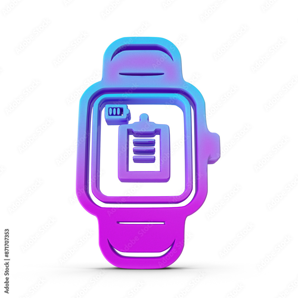 Watch Icon Symbol 3D Illustration Image Watch Icon Symbol 3D Illustration Image