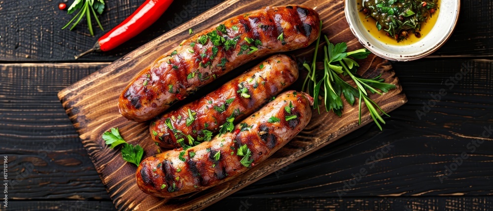 Garlic and herb sausage, aromatic and savory