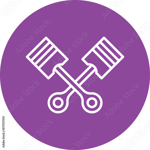 Piston line circle icon