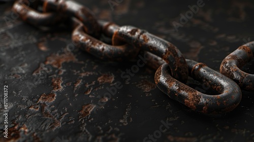Rusty chains on dark backdrop with focus and space for text © pngking