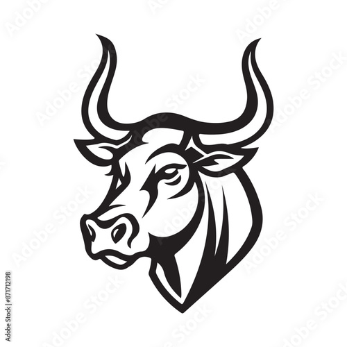 Bull head logo vector. Animal design. simple design isolated on white