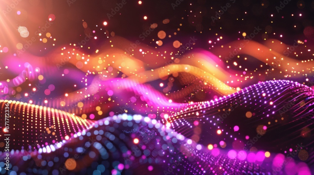 Fototapeta premium Abstract Digital Wave with Glowing Lights