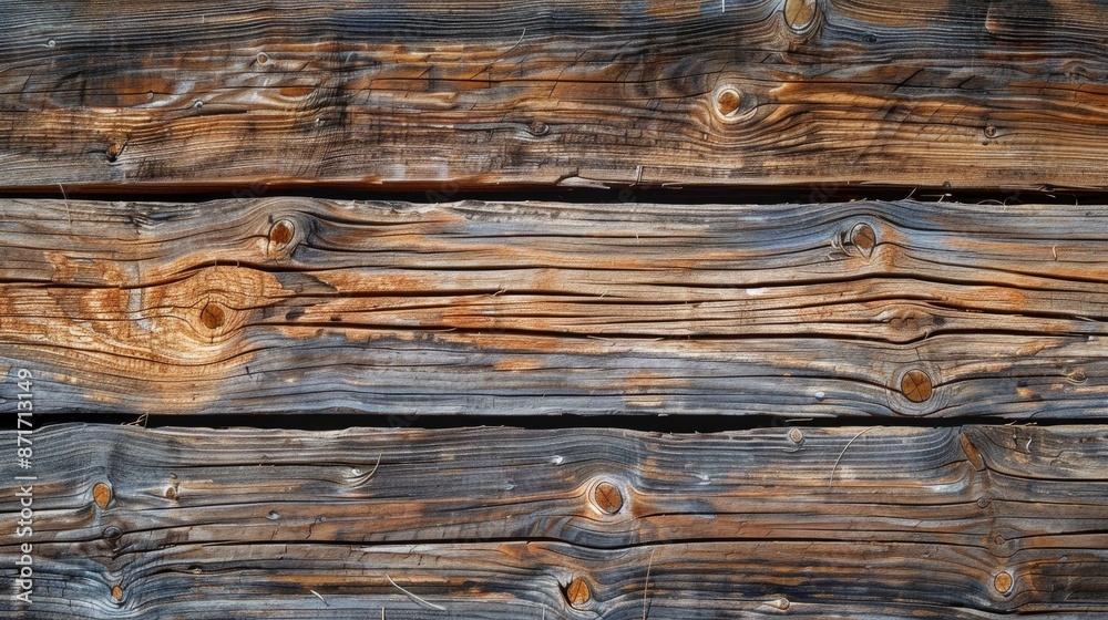 Fototapeta premium Weathered barn boards provide textured background with empty space for text