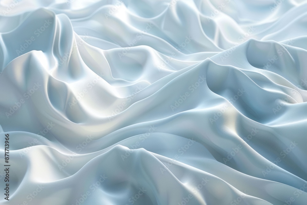 A white fabric with a pattern of waves