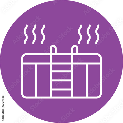 Jacuzzi line circle icon