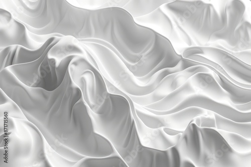 A white fabric with a wave pattern