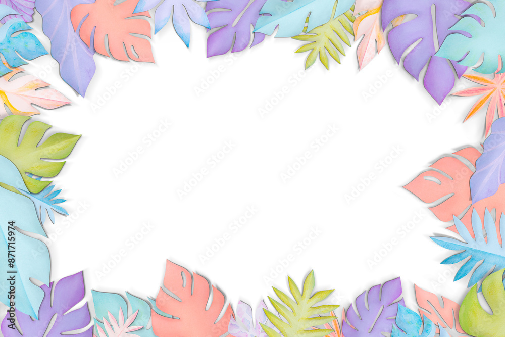 Png paper craft leaf frame mockup flat lay style Png paper craft leaf frame mockup flat lay style