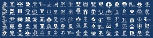 Law logo collection with creative element , justice logo set . Vector illustration