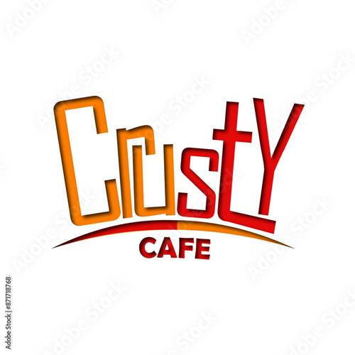 Cafe Logo Template with papercut out effect