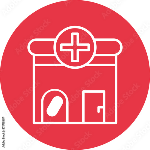 Pharmacy line circle icon