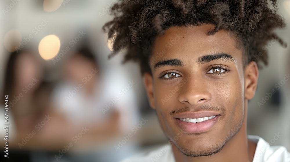 A man with a beard and brown hair is smiling and looking at the camera. He is wearing a white shirt and he is in a relaxed and happy mood A man with a beard and brown hair is smiling and looking at the camera. He is wearing a white shirt and he is in a relaxed and happy mood
