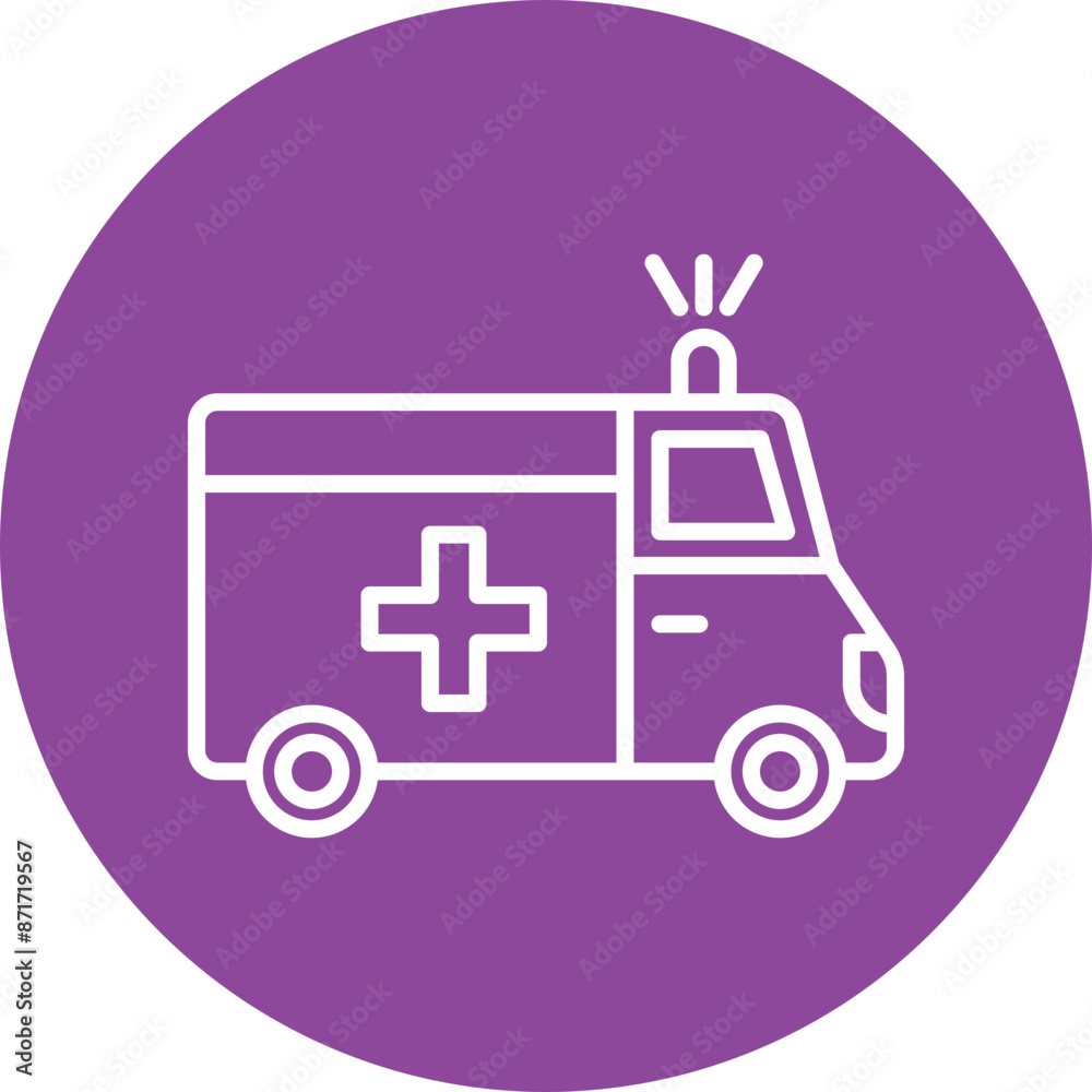Ambulance line circle icon Ambulance line circle icon
