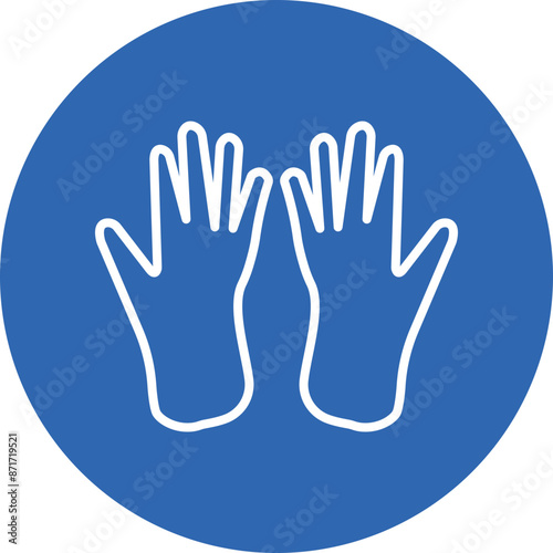 Surgical Gloves line circle icon