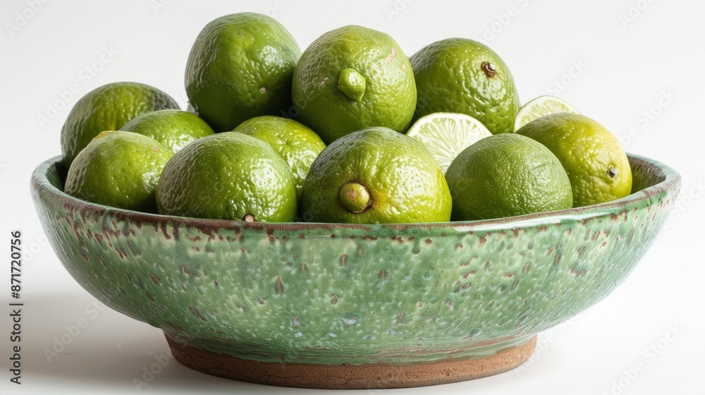 Limes in a green bowl