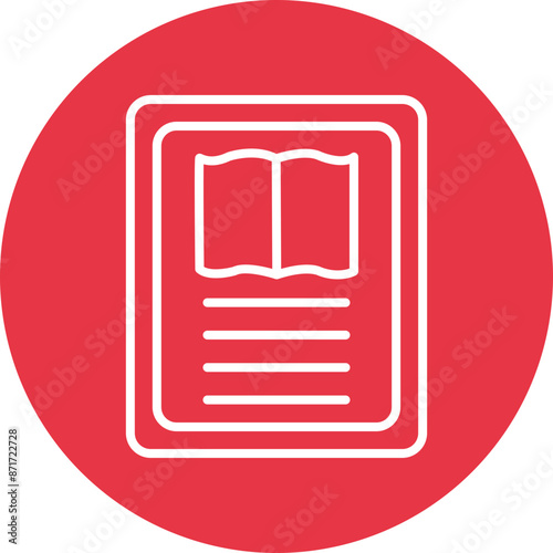 EReader line circle icon