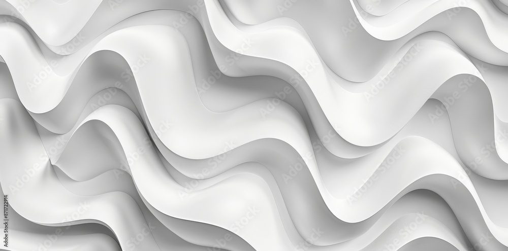 Wall decorative panel with light waves and shadows. 3D illustration white seamless pattern. Wall decorative panel with light waves and shadows. 3D illustration white seamless pattern.