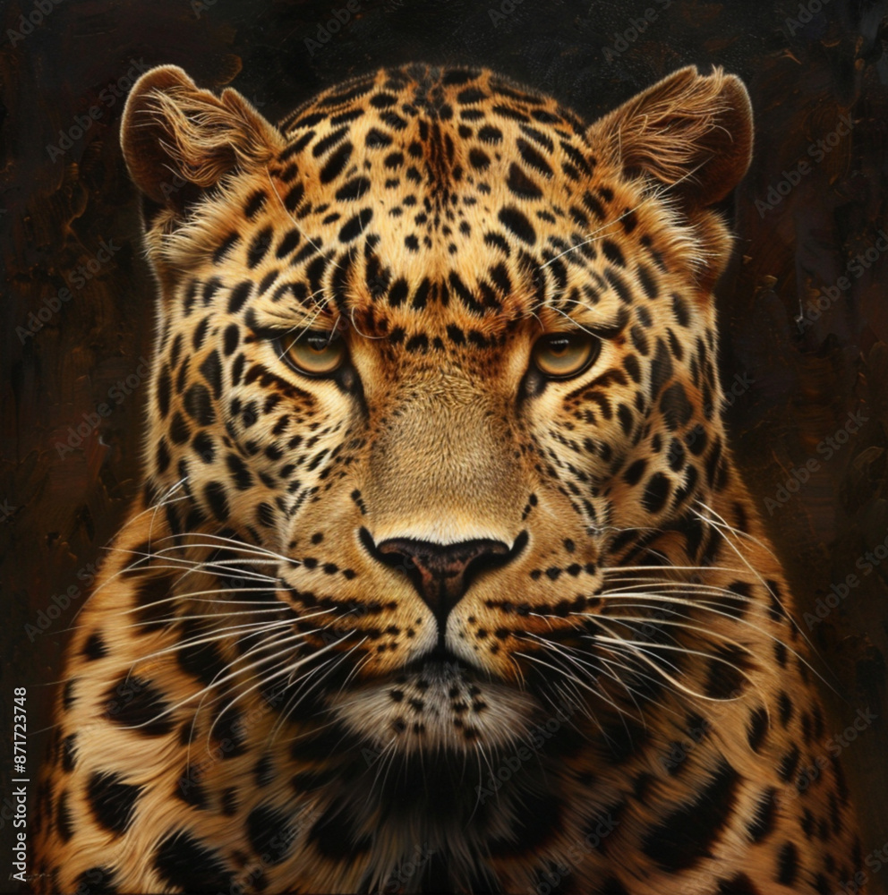arabian leopard, graceful, powerful expression in forest arabian leopard, graceful, powerful expression in forest